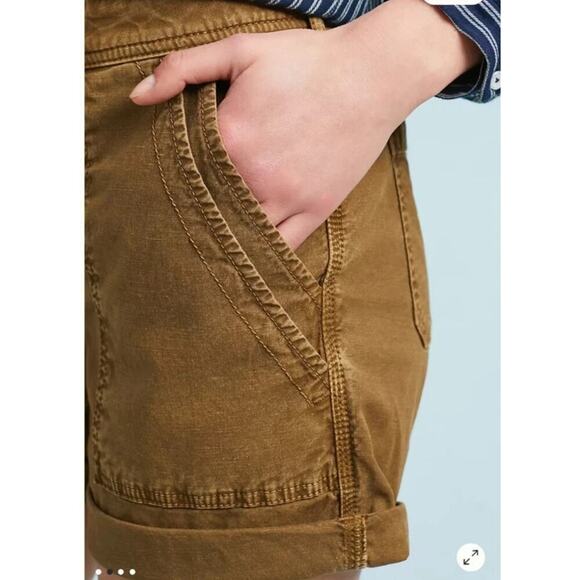 Anthropologie The Wanderer Utility Shorts 29 Faded Khaki Tan Olive Green GUC - Picture 2 of 8